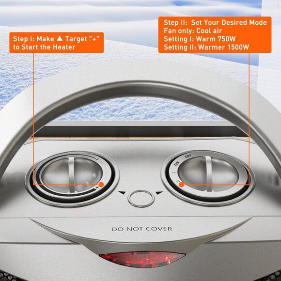 NEW Portable Electric Space Heater Thermostat Ceramic Fan Office Room Desk Indoo - Picture 5 of 9